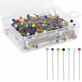 Listing 4 of 9 for 38mm Fashion Sewing Needles Colored Glass Head Bead Pin Stitch Knitting Needles