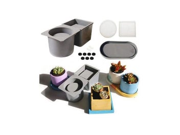Listing 6 of 10 for Silicone Concrete Flower Pot Molds For Succulents More