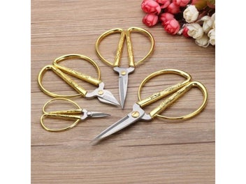 Listing 3 of 10 for 4 Size Stainless Steel Gold Sewing Scissors Short Cutter Durable High Steel