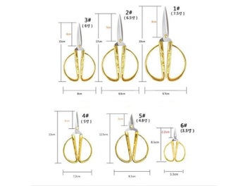 Listing 4 of 10 for 4 Size Stainless Steel Gold Sewing Scissors Short Cutter Durable High Steel