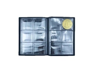 Listing 3 of 10 for 60 Piece/Coin Collection Album For Coins 40mm With Anti-slip Cover 6 Grids/page