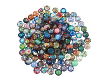 Listing 5 of 10 for Mosaic Tiles Mixed Supplies Round Dome Jewelry Making Flatback Crafts Beads