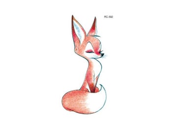 Listing 1 of 9 for Waterproof Temporary Tattoo Animal Stickers For Kids Women