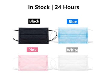 Listing 4 of 10 for 10-200pcs Black 3 Layer Non Woven Disposable Face Masks Anti Dust Breathable