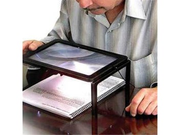 Listing 3 of 9 for Triple Reading Lens Magnifier 3X Full Page With 4 LED Lights Stand For Seniors