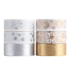 Listing 5 of 6 for 6Pcs Vintage Washi Tape Set with Gold Foil Decorative Crafting Tape