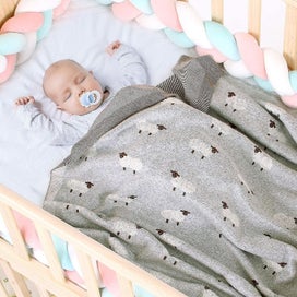 Listing 2 of 5 for Cotton Baby Blanket Knitted Double Layer 80 X 100cm For Newborn Baby (1pcs, Grey