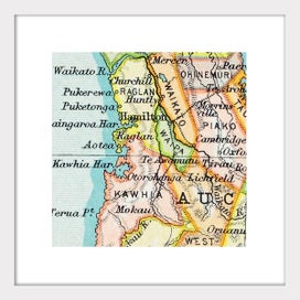 Listing 2 of 2 for Waikato - Vintage Map Print