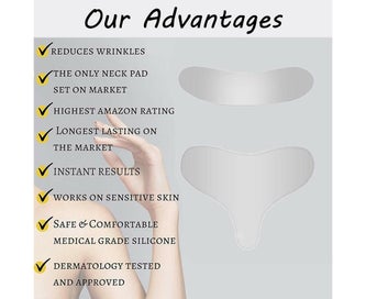 Listing 4 of 10 for 2Pcs Anti Wrinkle ChestNeck Pad Silicone Removal Patch Skin Care Reusabl