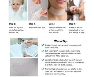 Listing 10 of 10 for 2Pcs Anti Wrinkle ChestNeck Pad Silicone Removal Patch Skin Care Reusabl