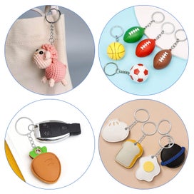 Listing 4 of 5 for 100pcs Keychain Rings, 2'' Split Keyrings with Chain and Jump Ring for DIY,