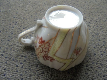 Listing 7 of 9 for Antique eggshell china duo - lightning bolt pattern