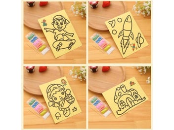 Listing 6 of 9 for 5pcs/lot Kids DIY Color Sand Painting Art Creative Sand Drawing Toys Paper