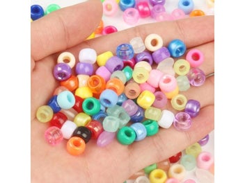 Listing 3 of 10 for 100-300pcs 6*9mm Shiny Dreadlock Big Large Hole Acrylic Beads Seed Spacer Beads