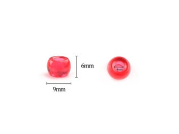 Listing 4 of 10 for 100-300pcs 6*9mm Shiny Dreadlock Big Large Hole Acrylic Beads Seed Spacer Beads