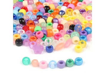 Listing 5 of 10 for 100-300pcs 6*9mm Shiny Dreadlock Big Large Hole Acrylic Beads Seed Spacer Beads