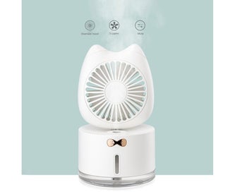 Listing 6 of 8 for 300ml Cat USB Rechargeable Air Humidifier Mist Spray LED Light Desk Cooling-P
