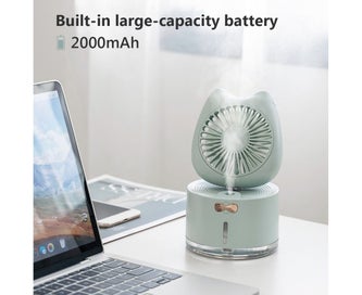 Listing 7 of 8 for 300ml Cat USB Rechargeable Air Humidifier Mist Spray LED Light Desk Cooling-P