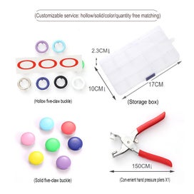 Listing 3 of 4 for Plier Tool Set with 100 Metal Sewing Buttons 10 Colors Snap Fastener