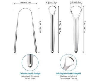 Listing 2 of 6 for 3 Pcs Metal Tongue Scraper, Stainless Steel Tongue Scraper