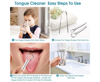 Listing 5 of 6 for 3 Pcs Metal Tongue Scraper, Stainless Steel Tongue Scraper