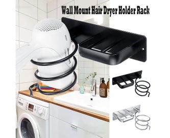 Listing 2 of 5 for Wall Mounted Hair Dryer Holder Rack Bathroom Hair Straightener Shelf Storag
