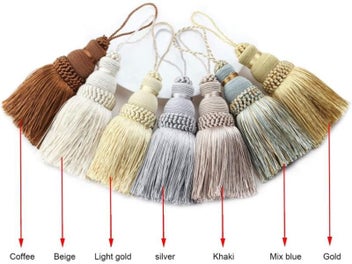 Listing 7 of 9 for 1 Piece Tassel Hanging Pendant Decorative Gold Curtains Accessories Key Tassels