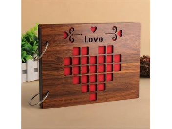 Listing 3 of 10 for 8 Inch Wood Covered Handmade Loose-leaf Baby/Wedding Memorial Photo Album