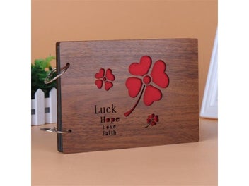 Listing 4 of 10 for 8 Inch Wood Covered Handmade Loose-leaf Baby/Wedding Memorial Photo Album