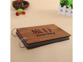 Listing 6 of 10 for 8 Inch Wood Covered Handmade Loose-leaf Baby/Wedding Memorial Photo Album