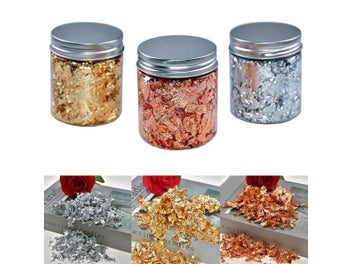 Listing 3 of 10 for Imitation Gold Sliver Copper Foil Paper Sequins Glitters Craft Leaf Flake