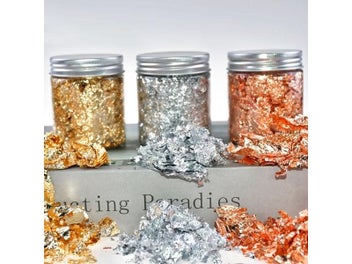 Listing 4 of 10 for Imitation Gold Sliver Copper Foil Paper Sequins Glitters Craft Leaf Flake