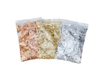 Listing 5 of 10 for Imitation Gold Sliver Copper Foil Paper Sequins Glitters Craft Leaf Flake