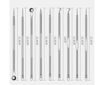 Listing 3 of 9 for 9 Pcs Acne Remover Tool Set Stainless Steel Double-Head Acne Needles Remove