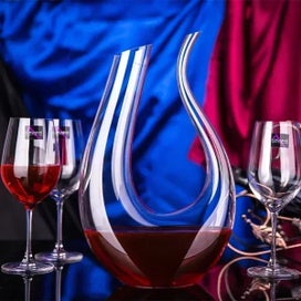 Listing 6 of 10 for 1500ML Crystal U-shaped Harp Swan Decanter Wine Set