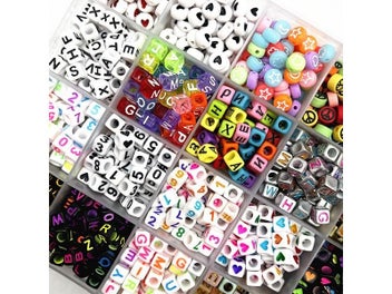 Listing 3 of 7 for 100pcs 7x4mm 6x6mm Mixed Alphabet Letter Beads For Jewelry DIY