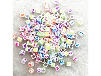 Listing 5 of 7 for 100pcs 7x4mm 6x6mm Mixed Alphabet Letter Beads For Jewelry DIY