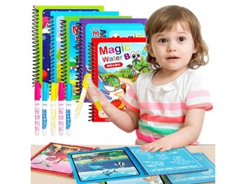 Listing 3 of 10 for Montessori Toys Reusable Coloring Book Magic Water Painting Book Magic Book