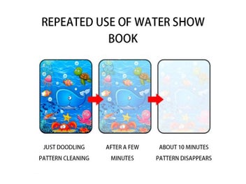 Listing 6 of 10 for Montessori Toys Reusable Coloring Book Magic Water Painting Book Magic Book