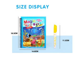 Listing 8 of 10 for Montessori Toys Reusable Coloring Book Magic Water Painting Book Magic Book