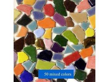 Listing 3 of 10 for 100g 50 Mixed Color DIY Ceramic Mosaic Tiles For Wall Crafts