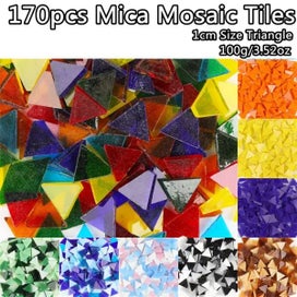 Listing 3 of 9 for 170pcs Mica Mosaic Tiles Mixed Color Triangle Glass Tile DIY Materials