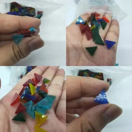 Listing 4 of 9 for 170pcs Mica Mosaic Tiles Mixed Color Triangle Glass Tile DIY Materials