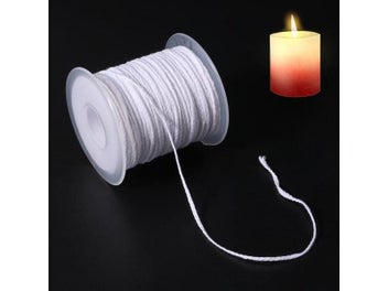 Listing 3 of 10 for 1Roll 200Feet 61Meter White Candle Wick Cotton Candle Woven Wick For DIY Candle