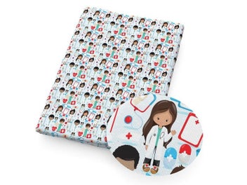 Listing 6 of 10 for Polyester Cotton Fabric 4 Ways Stretch For Sewing Doll Dress DIY Supplies
