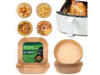 Listing 3 of 10 for 50/100Pcs Air Fryer Disposable Baking Paper Liner Oil-proof Paper Tray