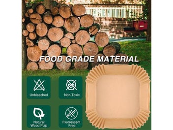 Listing 4 of 10 for 50/100Pcs Air Fryer Disposable Baking Paper Liner Oil-proof Paper Tray