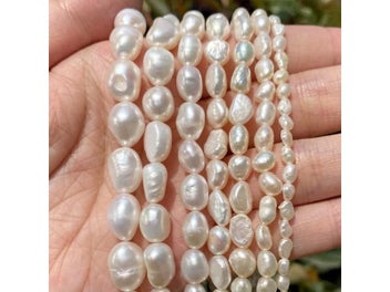 Listing 3 of 10 for Natural Freshwater Pearl Beads High Quality Irregular Punch Loose Beads For