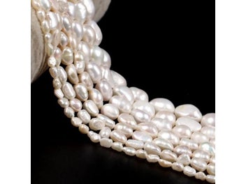 Listing 7 of 10 for Natural Freshwater Pearl Beads High Quality Irregular Punch Loose Beads For