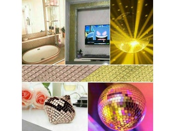 Listing 6 of 10 for 1Roll Self-adhesive Mini Square 5/10mm Acrylic Mirror Mosaic Tiles For Diy